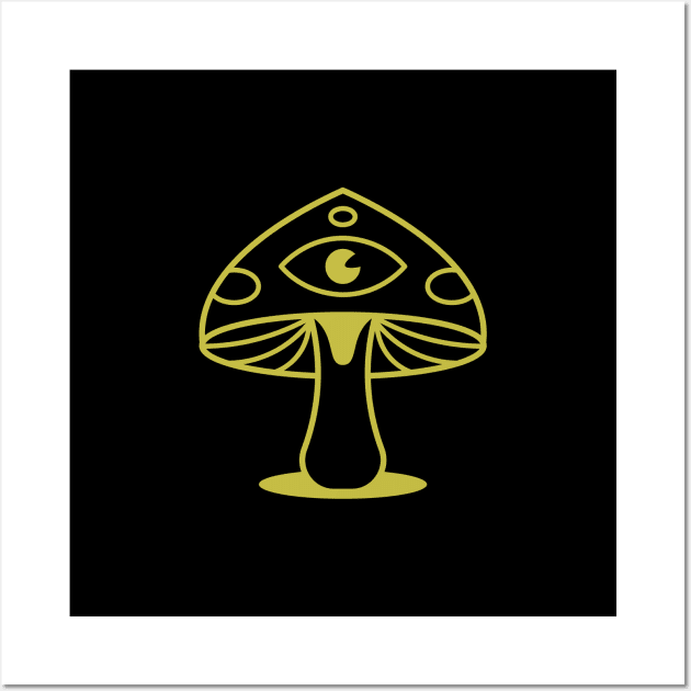 Mushroom. Fungi eye symbol. Wall Art by Yeroma